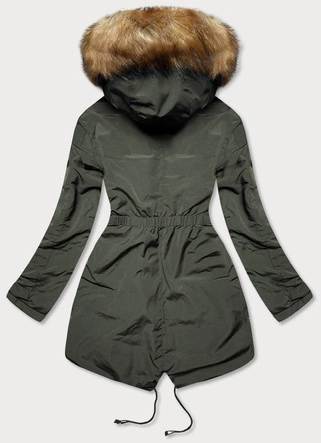 Dwustronna kurtka damska zimowa army-szara (m-21508)