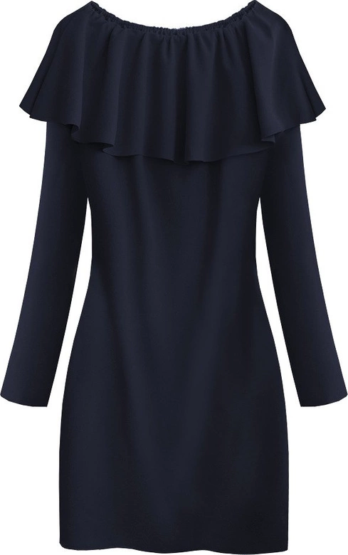 PROSTA SUKIENKA Z FALBANĄ GRANATOWA (540ART)