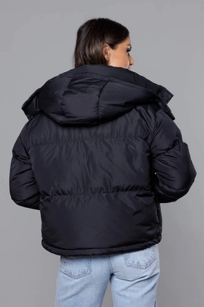 Przejściowa krótka kurtka z kapturem czarna (5M3117-392)