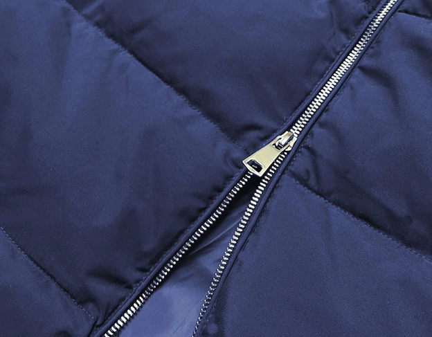 ZIMOWA DAMSKA KURTKA PUCHOWA GRANATOWA (OMDL-010)