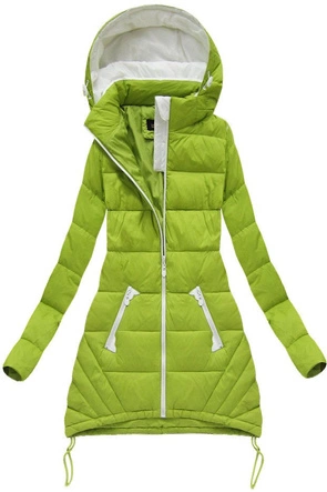 PIKOWANA KURTKA Z KAPTUREM LIMONKOWA (7151BIG)