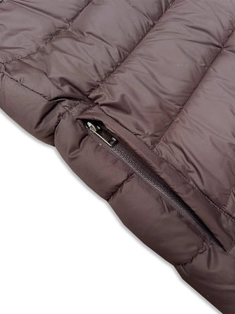 Długa zimowa kurtka damska Libland brązowa (7704)