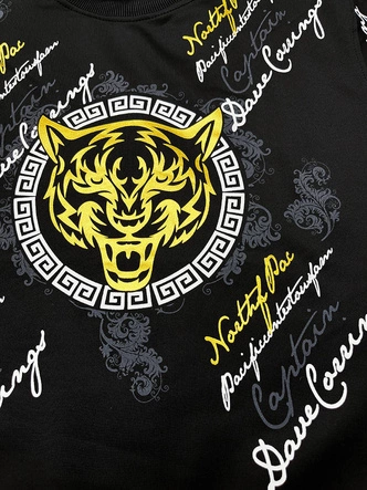 Męska bluza z nadrukiem czarna (8B1106-3)