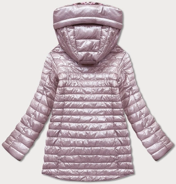 Dwustronna kurtka damska kwiaty pudrowy róż (pc-7509-52)