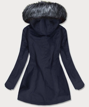Wodoodporna parka damska granatowo-szara (m-923)