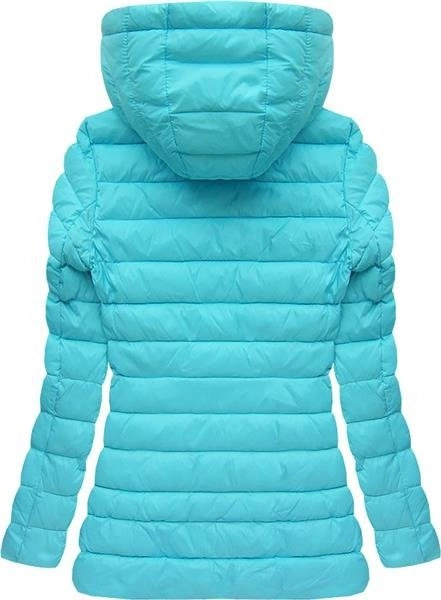 KURTKA PIKOWANA Z KAPTUREM CYJAN (7133)