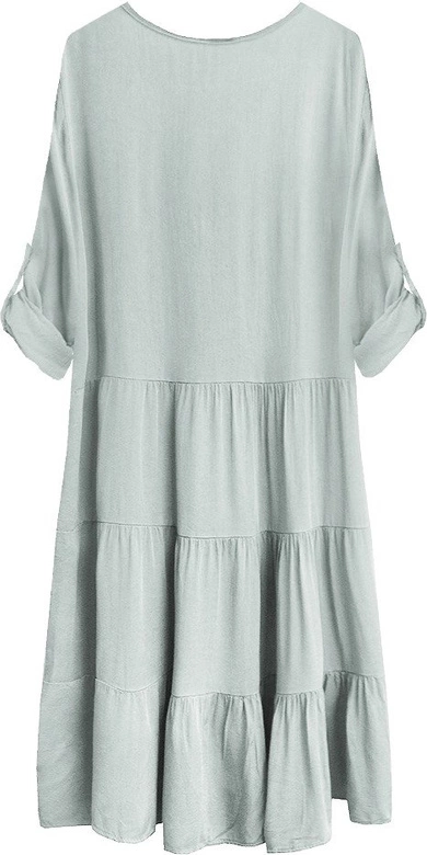 SUKIENKA OVERSIZE Z HAFTEM SZARA (308ART)