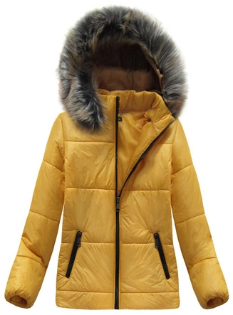 KRÓTKA PIKOWANA KURTKA ŻÓŁTA (X8088X)