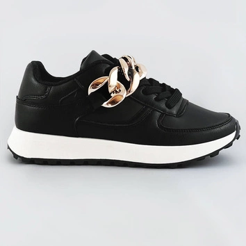 SNEAKERSY Z ŁAŃCUCHEM CZARNE (6368)