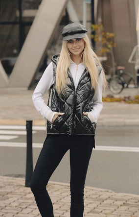 Błyszcząca kamizelka damska czarna (ag3-02)