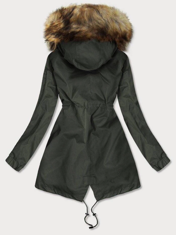 Zimowa kurtka damska 3 w 1 khaki (b9558-11)