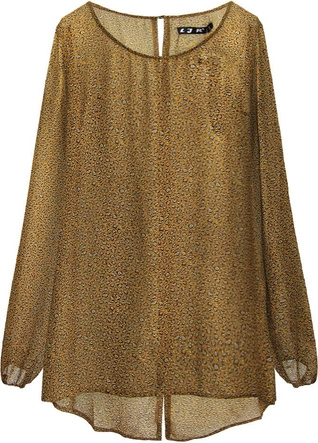 CIENKA BLUZKA Z ŻORŻETY KARMELOWA (6327)