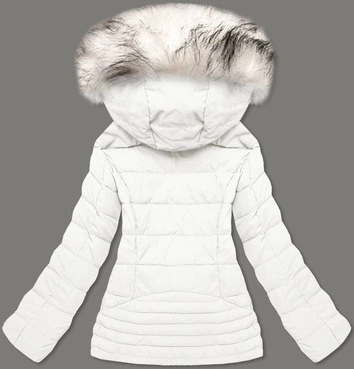 KRÓTKA ZIMOWA KURTKA Z KAPTUREM BIAŁA (16M9058-281)