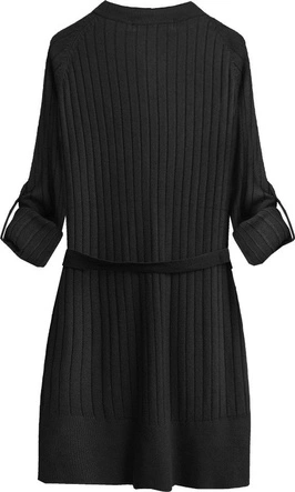 DŁUGI KLASYCZNY SWETEREK CZARNY (X1546X)