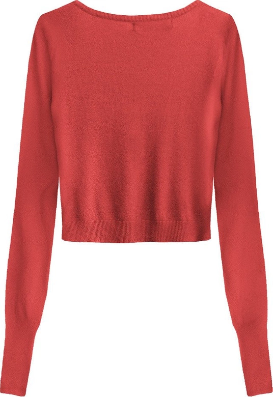 KRÓTKI ZDOBIONY SWETEREK CZERWONY (1550)