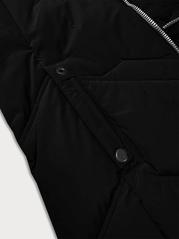 Kurtka zimowa damska plus size z kapturem S'west czarna (B8300-1)