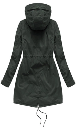 Kurtka damska typu parka na misiu z kapturem army (7602BIG)