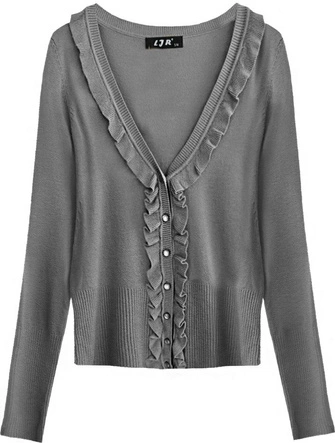 SWETEREK Z FALBANĄ CIEMNOSZARY (1522)