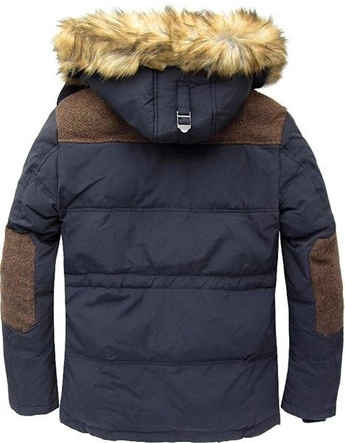 KURTKA ZIMOWA Z PUCHEM NATURALNYM GRANATOWA (5005)