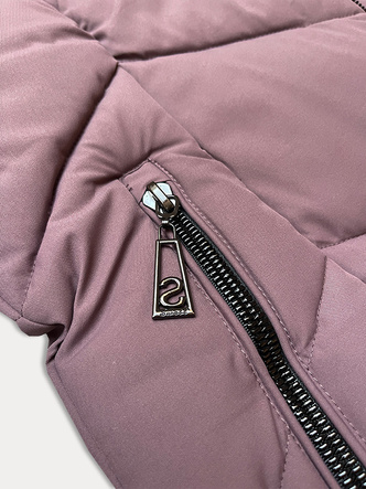 Kurtka zimowa damska plus size do połowy uda S'west fioletowa (B8306-71)