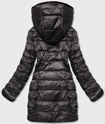 Dwustronna kurtka futro damska brązowa (b8053-101)