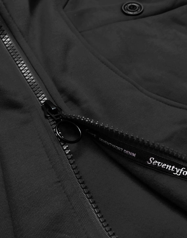 DŁUGA DAMSKA BLUZA SPORTOWA CZARNA (AMG816)