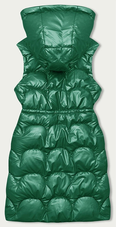 Taliowana kamizelka z kapturem zielona (B8172-82)