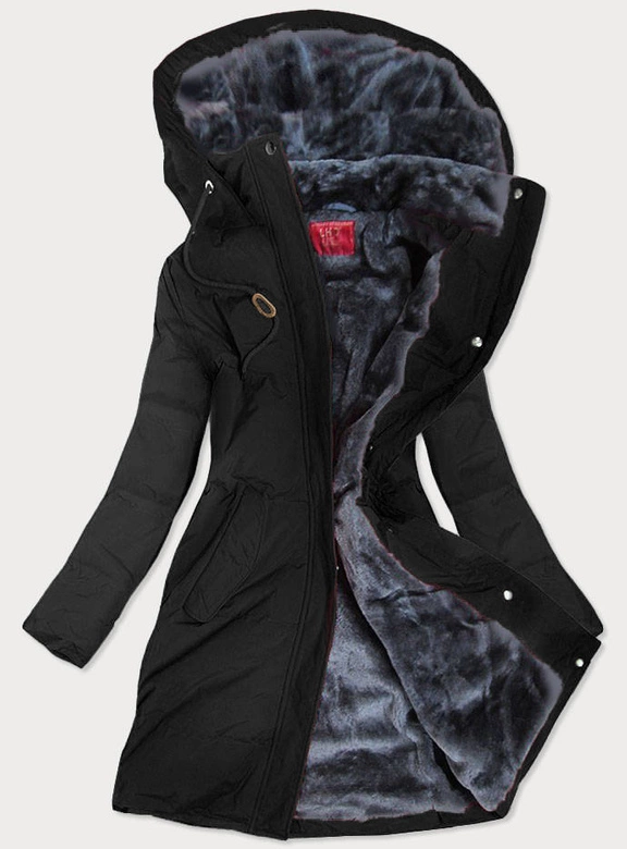 PIKOWANA ZIMOWA KURTKA DAMSKA CZARNA (M-963)