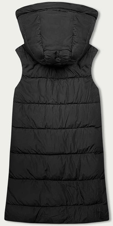 Długa kamizelka damska czarny-khaki (V772G)