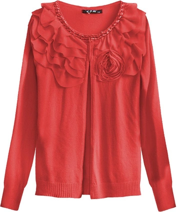 SWETEREK ZE ZDOBIENIAMI CZERWONY (X1540X)