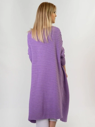 DAMSKI SWETER OVERSIZE KARDIGAN LILAC (614ART)