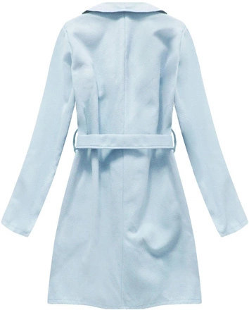 PŁASZCZ WIĄZANY PASKIEM BŁĘKITNY (177ART)