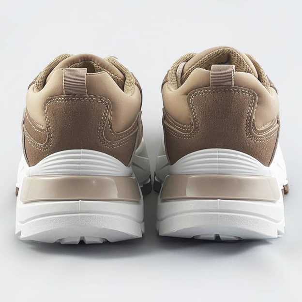 Sneakersy z łączonych materiałów khaki (1109)