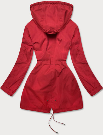 PARKA DAMSKA 2W1 CZERWONY/BIAŁY (W702BIG)