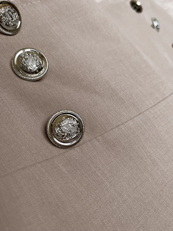 Eleganckie szerokie spodnie damskie ciemny beż (33575)