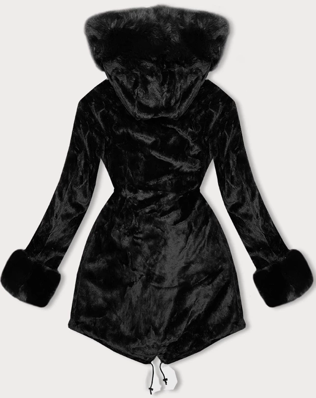 Dwustronna zimowa parka - futro J Style czarna (11Z8085)