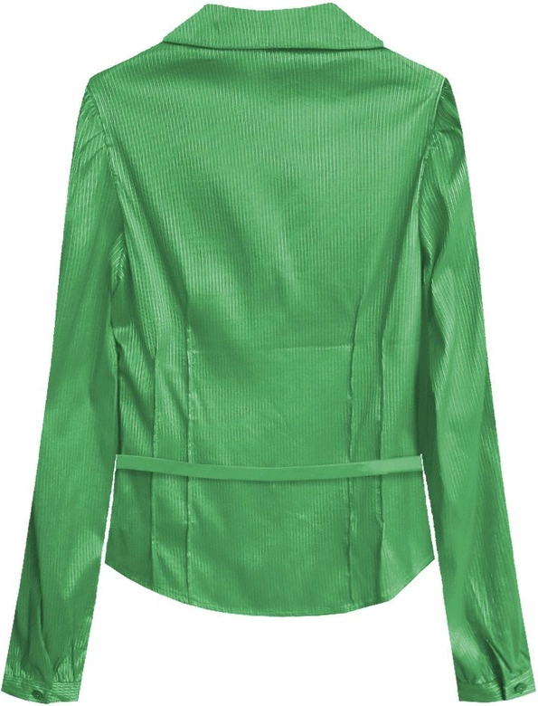 BŁYSZCZĄCA KOSZULA Z PASKIEM ZIELONA (X1007X)