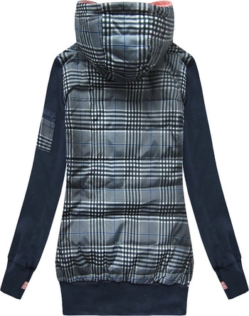 Bluza z łączonych materiałów granatowa (AMG-611A)