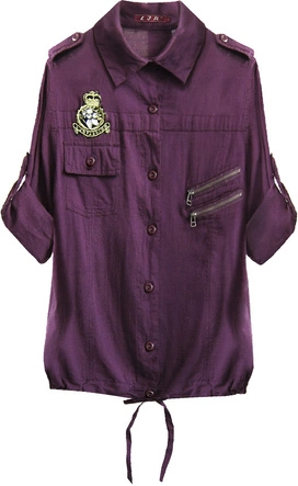 BAWEŁNIANA KOSZULA FIOLETOWA (1010)