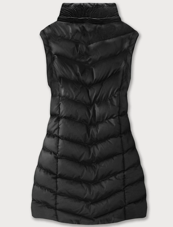 Zimowa kurtka damska z odpinanymi rękawami czarna (w761)