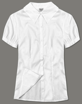 Koszula damska z krótkim rękawem biała (0332#)