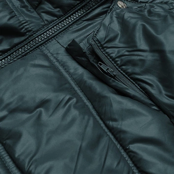 Pikowana przejściowa kurtka damska ciemna zielona (H-205)