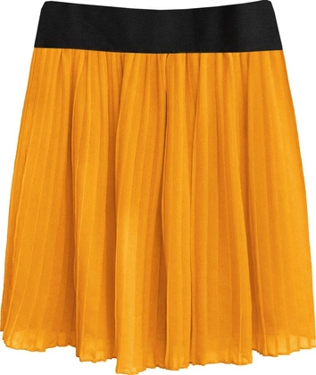 PLISOWANA SPÓDNICA MINI POMARAŃCZOWA 1 (9228/5)