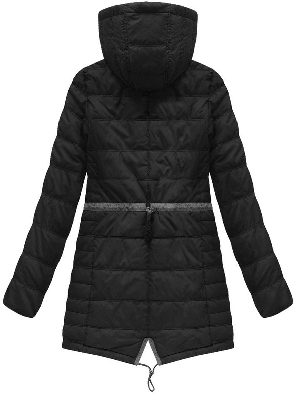 KURTKA Z KAPTUREM CZARNA (W786)