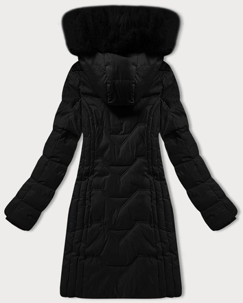 Kurtka zimowa z odpinanym kapturem czarna S'west (R8199-1)