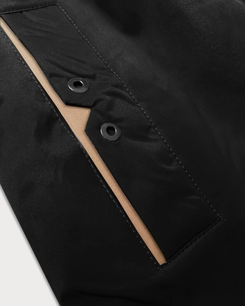Prosta kurtka damska z kapturem LHD czarna (LHD-24590)