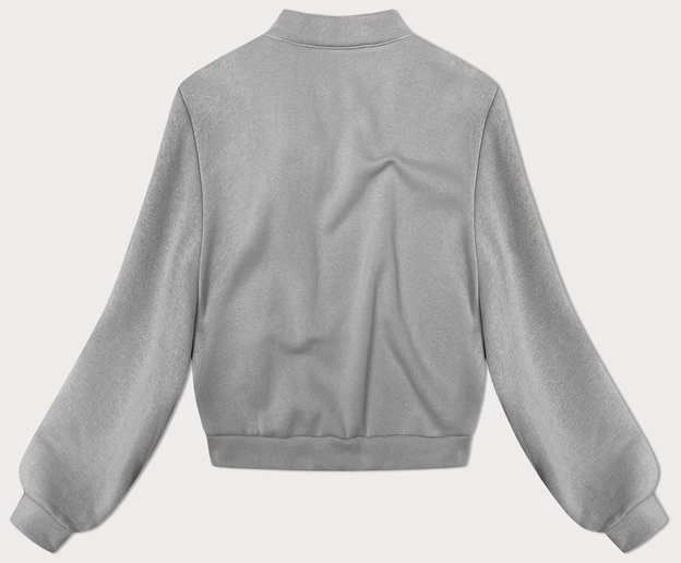 Dzianinowa bluza z różami szara (16023)