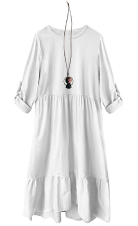 BAWEŁNIANA SUKIENKA OVERSIZE BIAŁA (278ART)