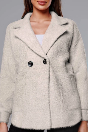 Krótka narzutka alpaka ecru (CJ65)