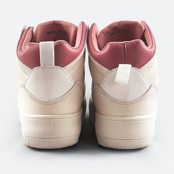 Damskie sneakersy za kostkę beżowo-różowe (wh2122)